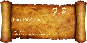 Fon Péter névjegykártya
