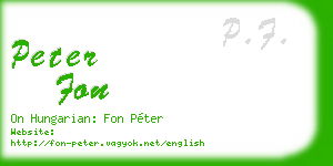 peter fon business card